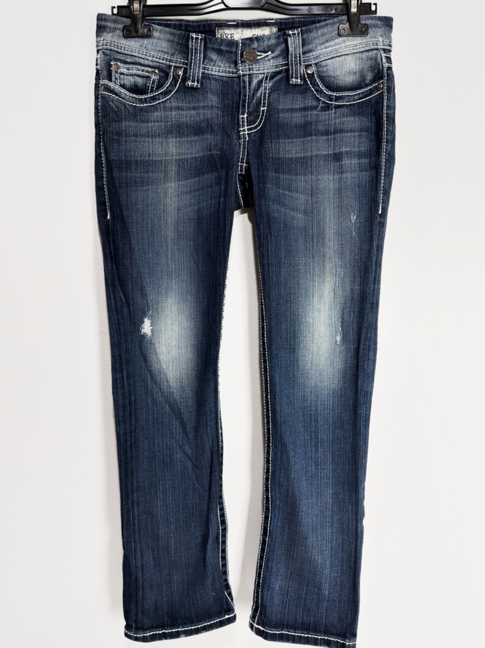 BKE Denim Stella Holmes Low Rise Crop Jeans Size 27 Y2K Western